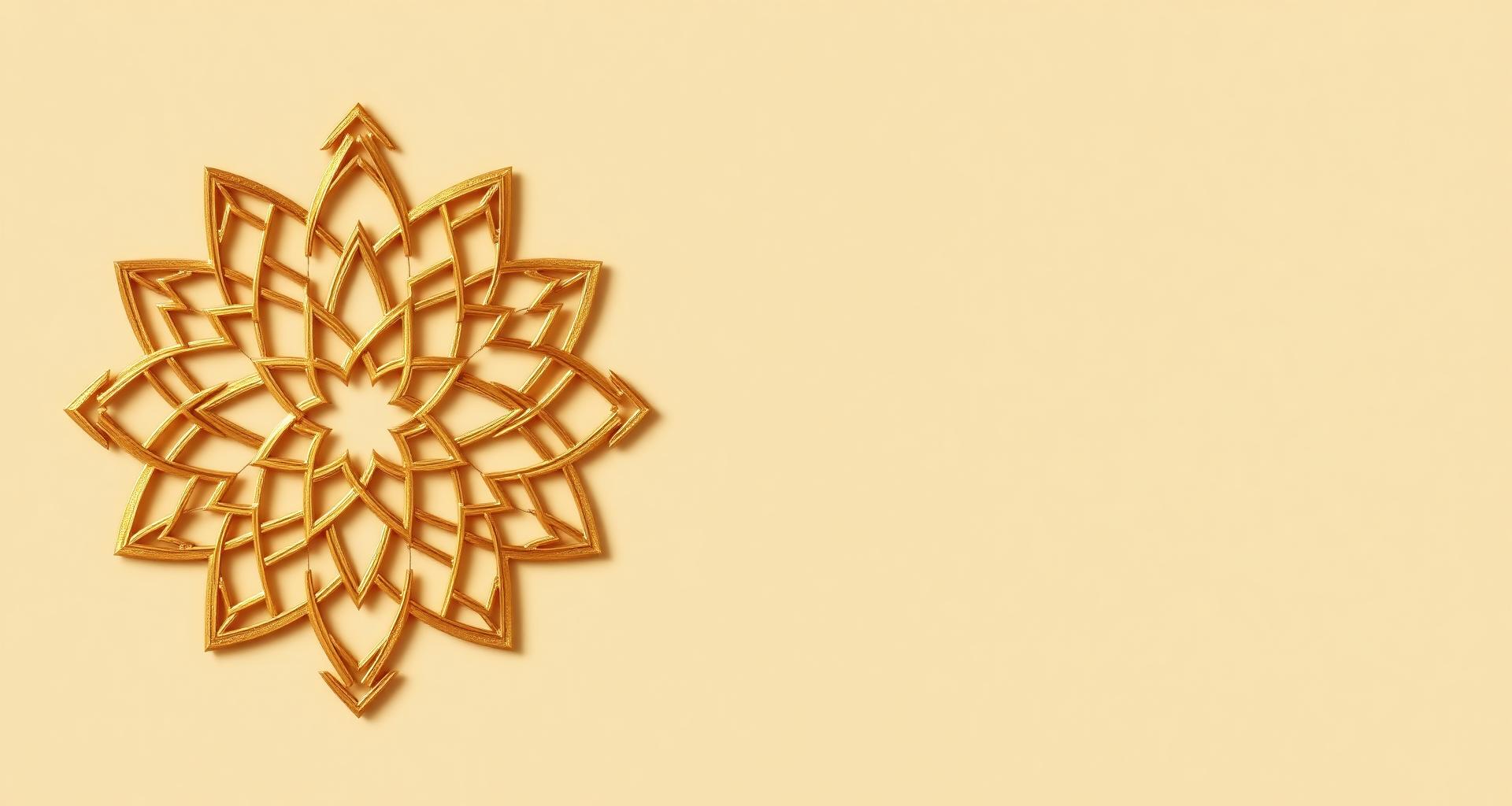 Geometric gold motif on warm parchment representing the studio's craft